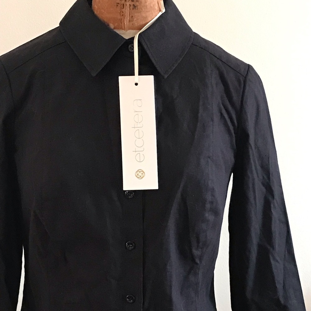 Etcetera Long Sleeve Black Blouse